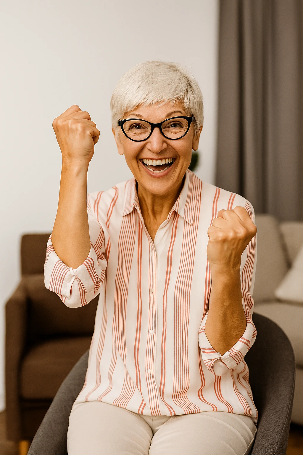 Happy homeowner celebrating after selling fast to No Worries Home Sale in Dallas–Fort Worth