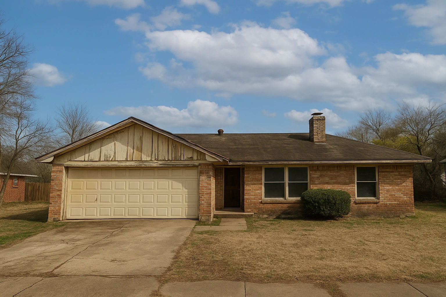 Distressed brick home in Farmers Branch perfect for a fast cash sale to No Worries Home Sale