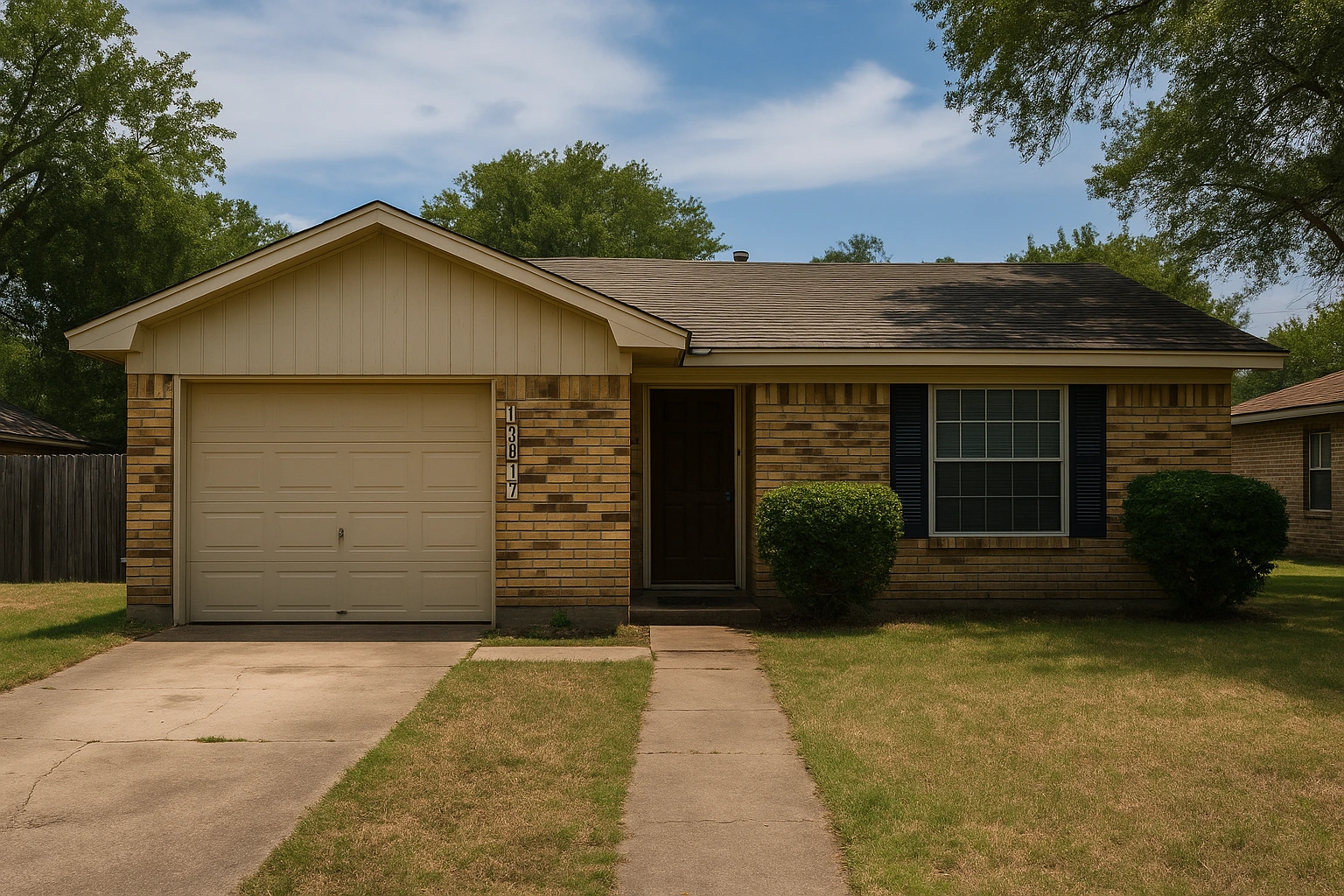 Aged distressed home in Farmers Branch Texas suitable for a fast as-is sale to No Worries Home Sale